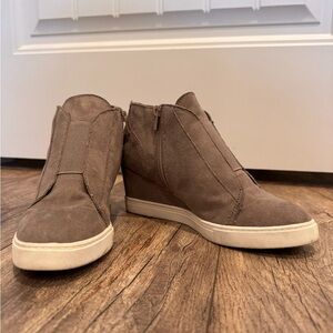 Taupe Wedge Ankle Boots